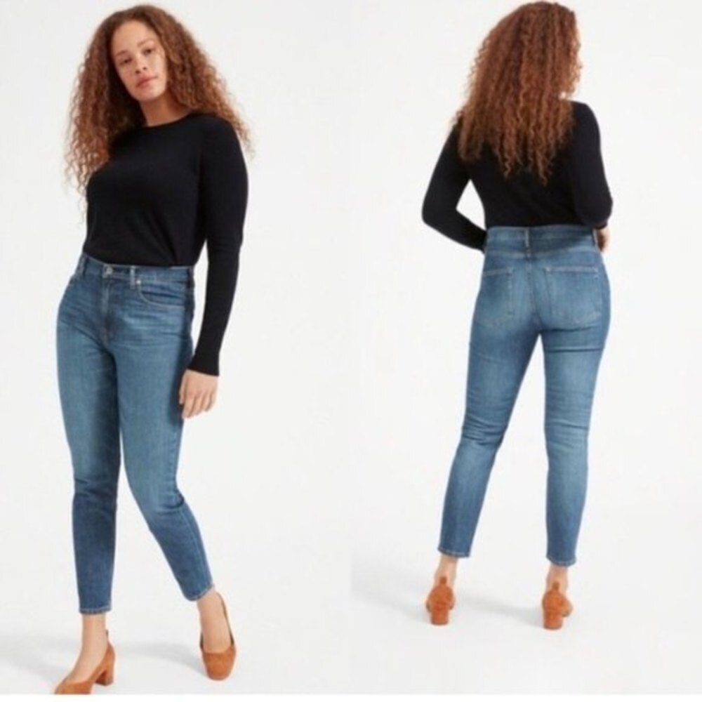 Everlane High Rise Skinny Jeans Women's 28 Blue Ankle Crop Minimal Everyday Mode